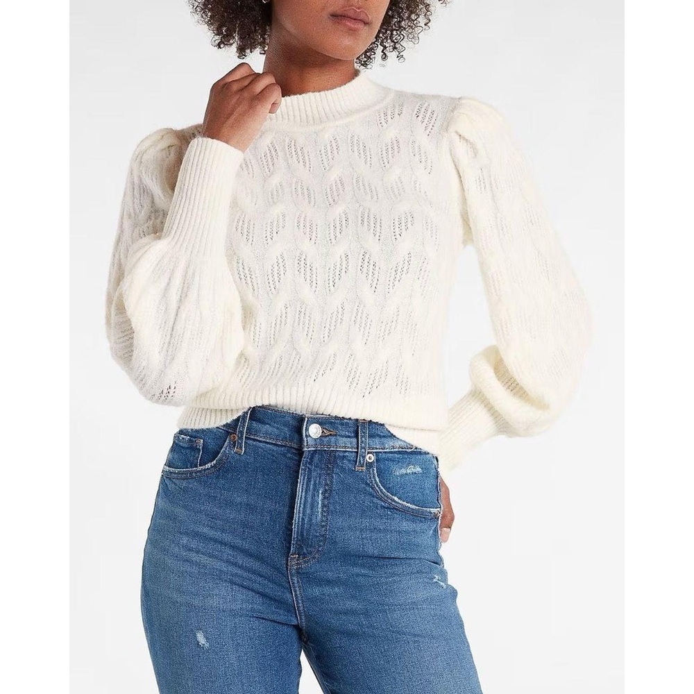Express Mock Neck Balloon Sleeves Sweater Size Medium NWOT